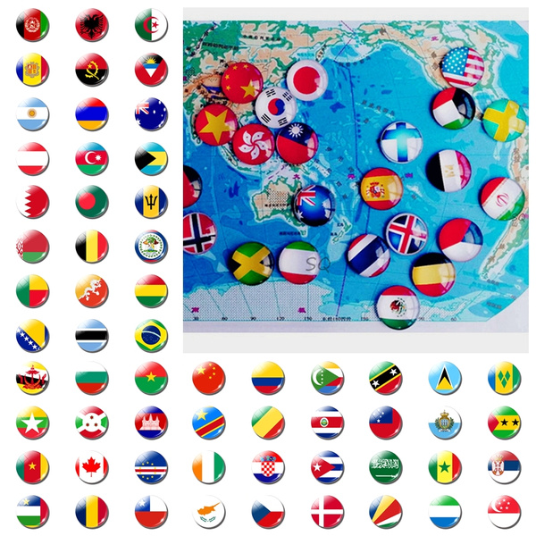 - Large WORLD MAP FLAGS - Details about   FRIDGE MAGNET Various Designs K-Z 