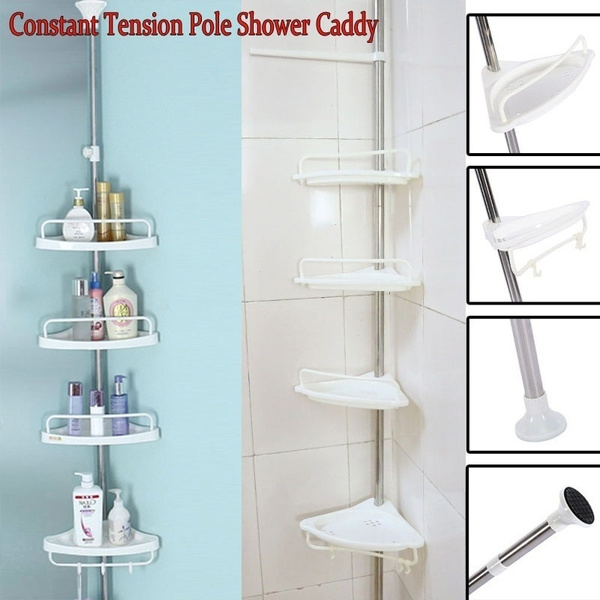 4 Shelves Bathroom Bathtub Shower Caddy, Bathtub Pole Caddy
