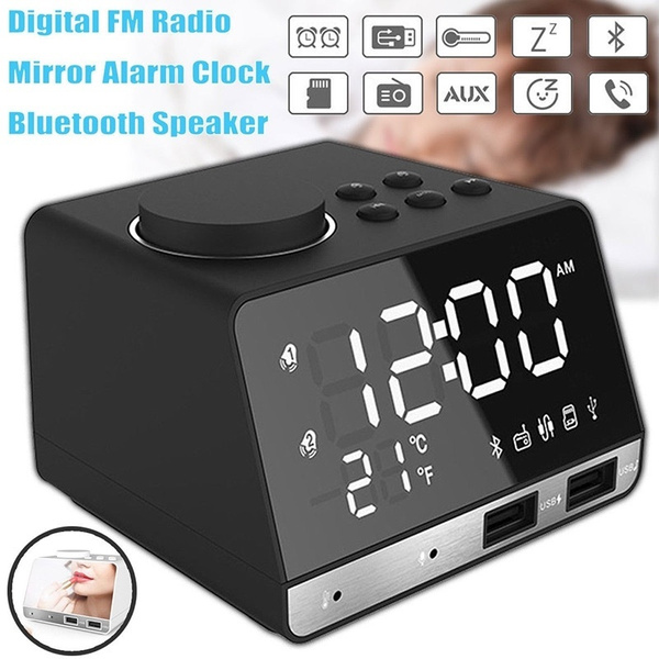 Clock Radio Alarm Clock Radio For Bedrooms Fm Radio Bluetooth Clock Radio With Usb Charger Adjustable Brightness Volume Dual Alarms With Battery Backup Led Display Snooze Sleep Timer Wish