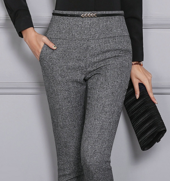 high waist office trousers for ladies