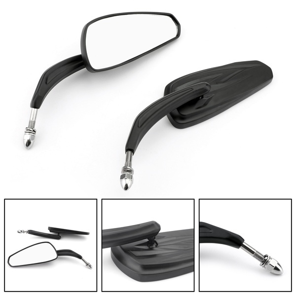 thumbnail image 2 of OUMURS Chrome Bullet Mirrors For Harley Davidson Touring & Sportster – Universal 8mm Fit, Wide View 2 of 3