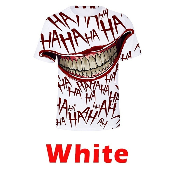 HAHA Joker T Shirt Funny Smile Print 