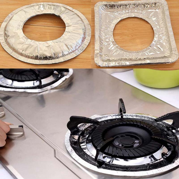 10 Aluminum Foil Round Gas Burner Disposable Bib Liners Stove Covers WA 10 Aluminum Foil Round Gas Burner Disposable Bib Liners Stove Covers WA