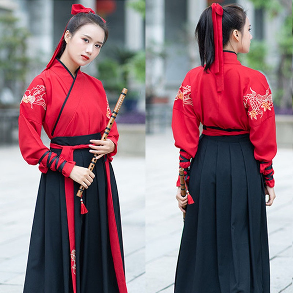 Chinese Style Han Dynasty Clothing Vintage Embroidered Skirt Ancient ...