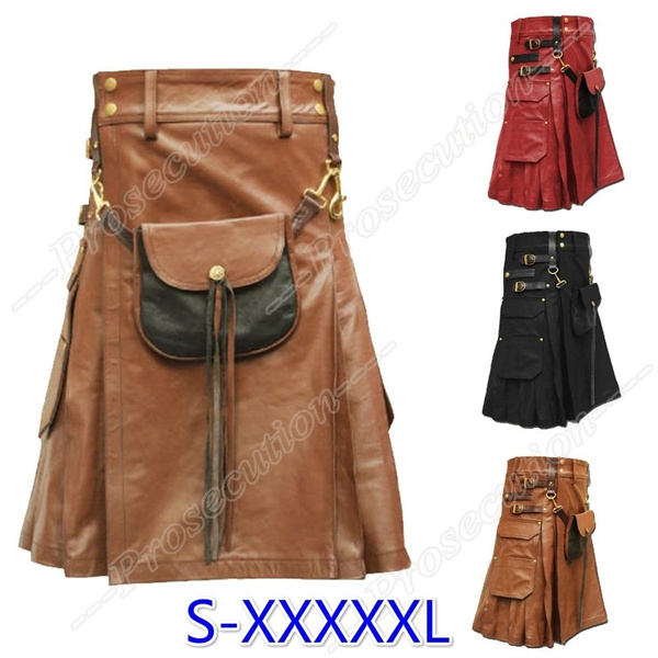 faux leather kilt