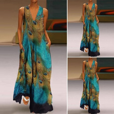 Deep V-Neck, Sleeveless dress, sleeveless, Fashion