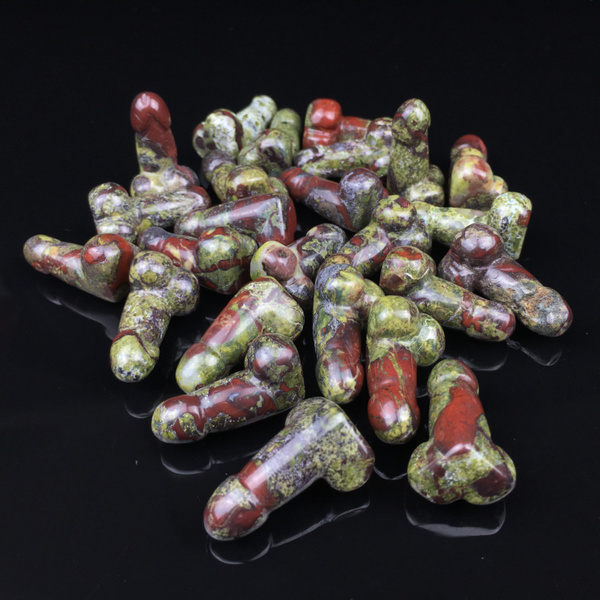 Wholesale Natural Quartz Crystal Hand Carved Dick Dragon Blood Jasper Testicle Pendant Massage Reiki Healing Necklace 1pc Wish