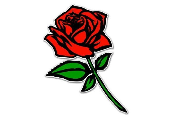 red rose car decal