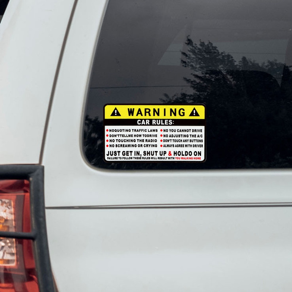 Auto Safety Warning Rules Car Sticker
