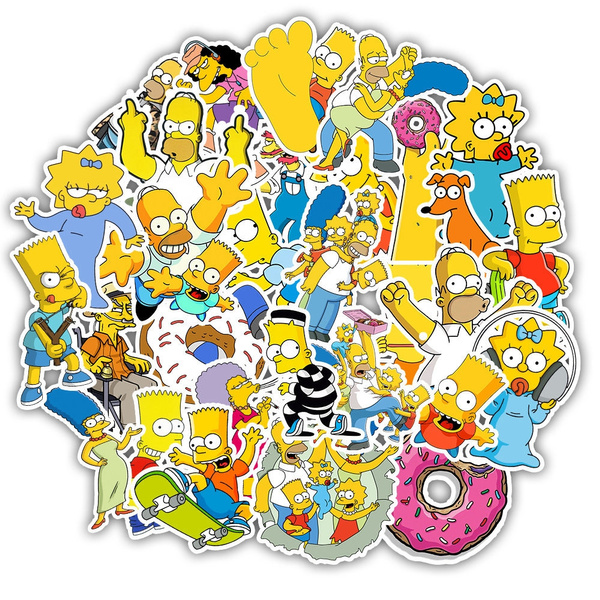 The simpsons sticker family simpson skate cell laptop bumper decal 