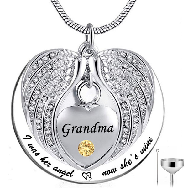 AMIST Cremation Necklace Dual-Ring No Longer My Side Forever in My Heart Urn Necklaces Ashes Mom Sister Grandma Aunt Wife Cremation Jewelry 