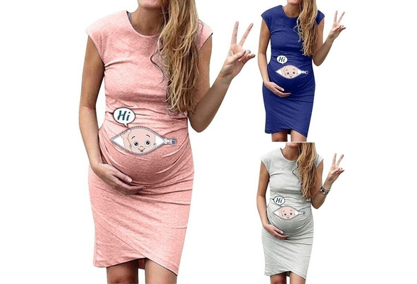 Cute Maternity Dress Cotton Loose Casual Dress Women Maternity Clothes Plus  Size Pregnant Woman Maternity Dress