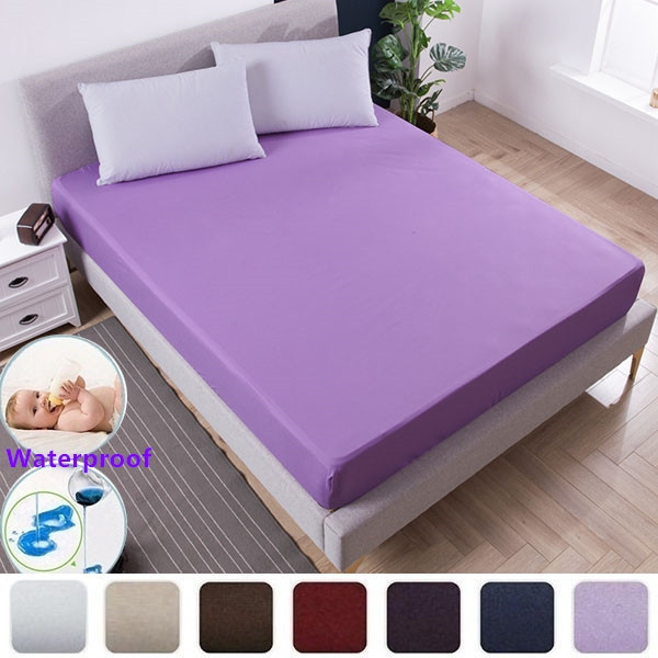 100% Waterproof Bed Cover Fitted Sheet Bedding Flat Sheets Mattress  Protector Bedspread Ultra-Soft Elastic Smooth Mattress Pad Twin /Full /Queen  /King/ Calking