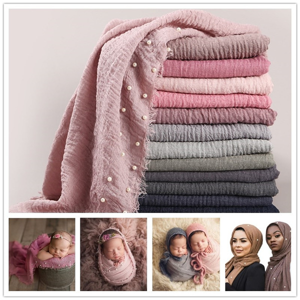 Zerodis Infant Newborn Baby Boy Girl Fashionable Photography Props Photo Lace Wrap Scarf Swaddle Blanket White
