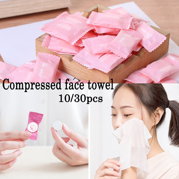 weixinbuy Disposable Pure Cotton Compressed Portable Travel Face Towel Water Wet Wipe Washcloth Napkin Outdoor Moistened Tissues Great Choice. 