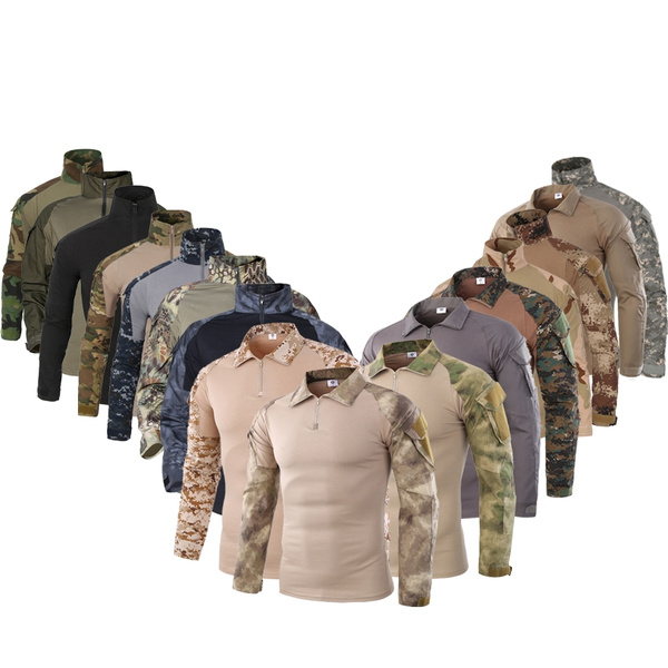 Male Outdoor Hunting Military Tactical Uniform Combat Camouflage Army Tops  Men Training Militar Wear Clothing US Army Work Clothes