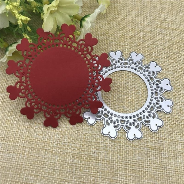 Love Heart Round Metal Cutting Dies Stencils For Card Making Decorative ...