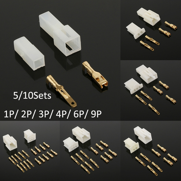 10sets 2.8mm Electrical wire Connector 3P Male Female Motorcycle terminal plug 