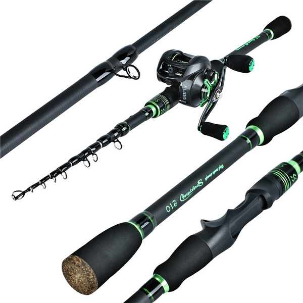 Fishing Rod and Reel Set Casting Combos 1.8/2.1m Telescopic