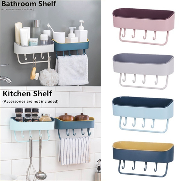 Punch-free Bathroom Shelf Shelves Shampoo Shower Storage Rack
