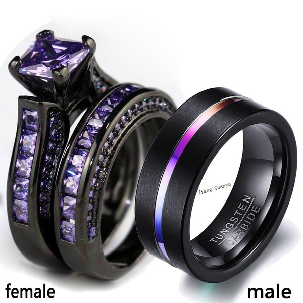 Purple clearance couple rings