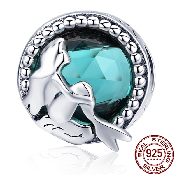 Retro 925 Sterling Silver Mermaid Charm 