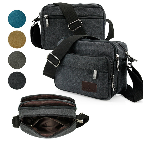 Men Vintage Shoulder Messenger Bag Canvas Satchel School Military Crossbody  Bags