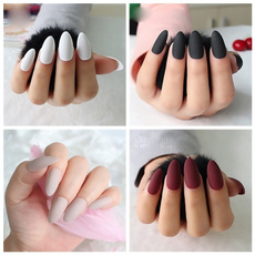 pink, fakestilettonail, matterfalsenail, nail tips