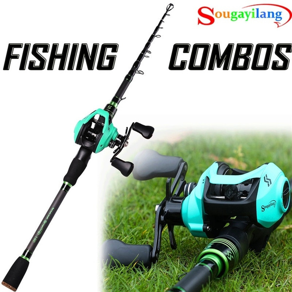 1.8m/2.1M Casting Fishing Rod Reel Combos with Telescopic Baitcaster Rod  and 13BB Casting Reel