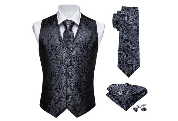 black paisley waistcoat