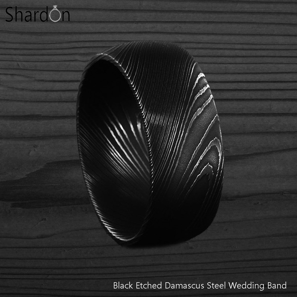 Black deals damascus ring