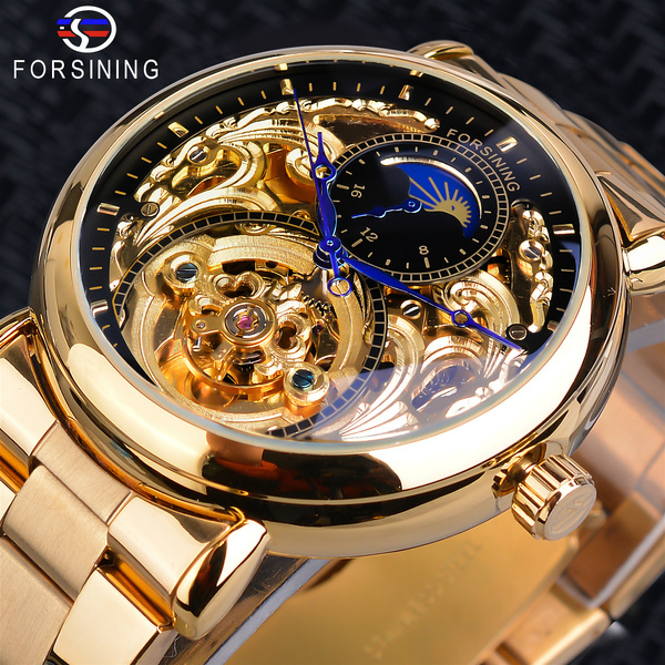 Forsining moon phase watch hot sale