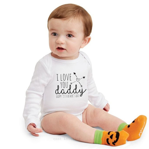 Daddy Happy 1st Father S Day Shirt I Love You Daddy Kids Baby Unique Cute Daddy And Baby Cotton Match Family Outfit Clothes Rompers Wish