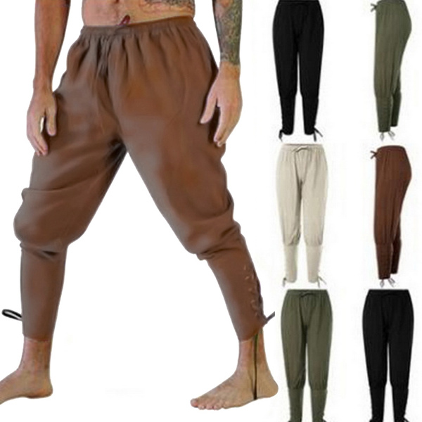 Mens Quick Dry Cotton Ankle Strap Trousers Medieval Pirate Ship Navigation Pant# Mens Quick Dry Cotton Ankle Strap Trousers Medieval Pirate Ship Navigation Pant#