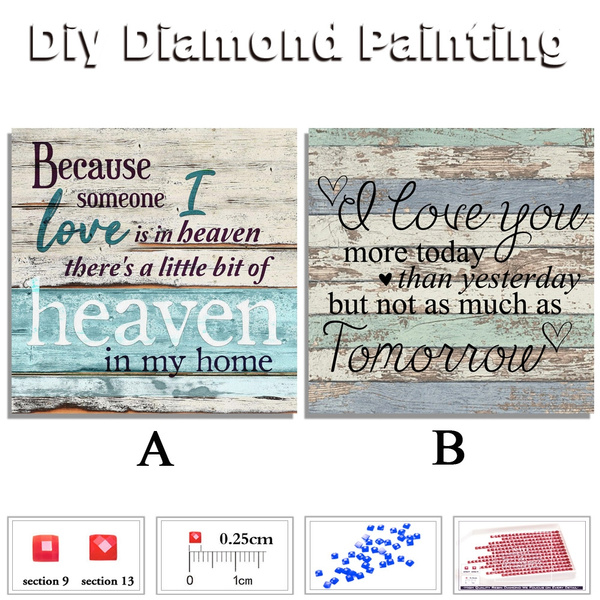 5D Full Drill Diamond-Painting Rhinestone Love Letter Poster Art Home Decor