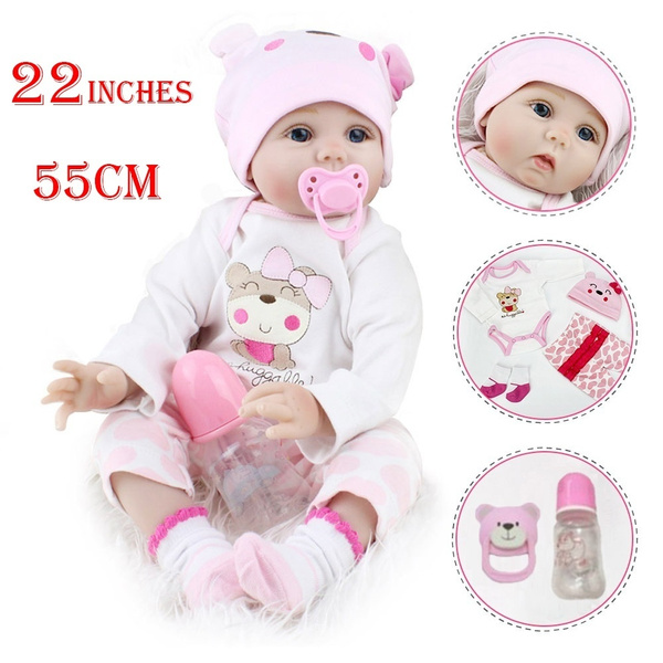 Girl Doll Cheap Real Reborn Silicone Babies Alive Doll Toy 22 Inch
