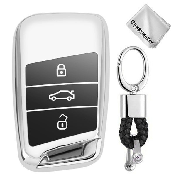 Schlüsselhülle Fernbedienung Cover Schutz für VW CC Passat B8 for Skoda A7 Blau