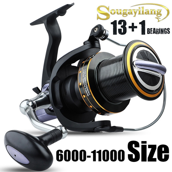 Cheap Sougaliyang 1000-6000 Spinning Fishing Reel 12BB Metal Spinning  Fishing Reel 10kg Maximum Resistance Jig Reel for Saltwater and Freshwater