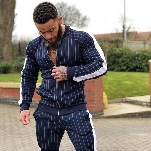 Striped tracksuit store