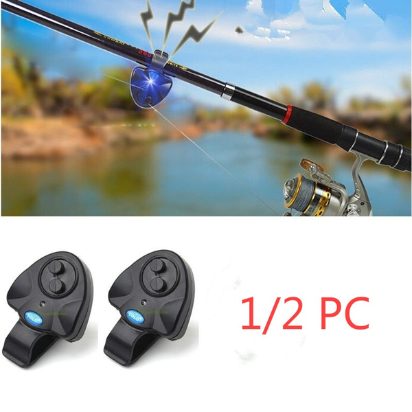 Electronic LED Light Fishing Bite Sound Alarm Alert Rod Bell NEW Clip On H1G0