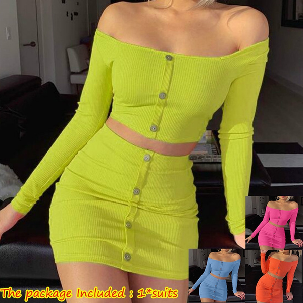 Fashion Sets Buttons Long Sleeve Crop 