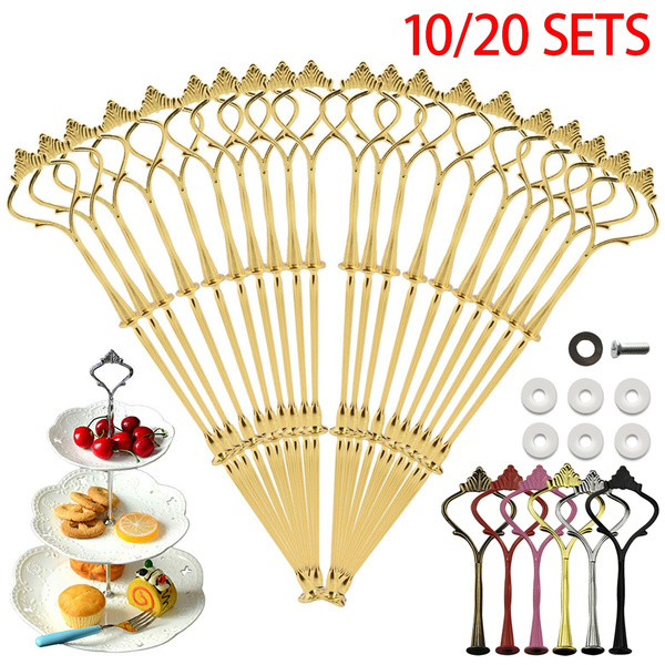 3 Tier Cake Cupcake Plate Stand Handle Fitting Hardware Rod Wedding Party Decor 