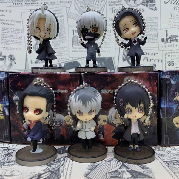 Tokyo Ghoul Anime Figrues Toys Kaneki Ken Uta Kirishima Ayato 6pcs Set Toy Collectible Cartoon Cute Keychain Wish