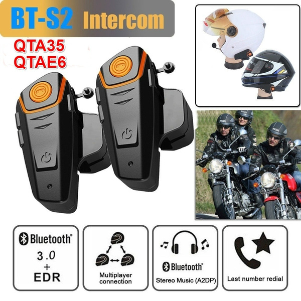 Motorcycle Helmet Headset Intercom Communication Headphone BT S2 Universal Wireless Interphone To 2 or 3 Riders