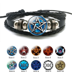 Charm Bracelet, Star, triplemoongoddes, leather