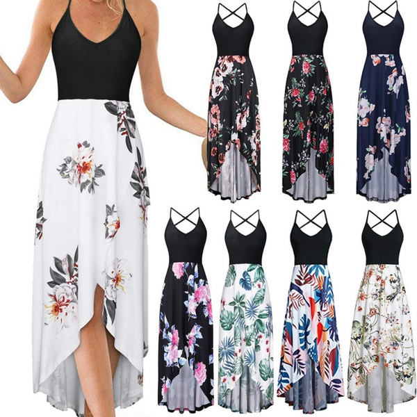 Summer Women Long Beach Dress Boho Floral Print Dress | Wish