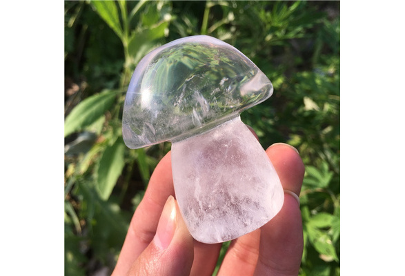 10pc Natural clear quartz mushroom Crystal quartz massage Healing 15mm+