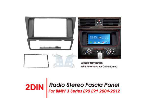 Viviance ZHVIVY 2Din Car Radio Stereo Surround Fascia Panel Plate Adapter For B-MW 3 Series E90 E91 E92 E93 04-12