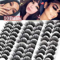 8  Styles 10Pairs Multipack Natural False Eyelashes Soft Cross Mink Lashes Multilayer Fake Mink Eyelashes Women Makeup Tools