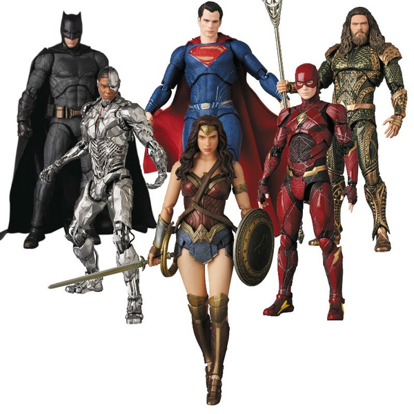 Justice League Super Hero Mafex Batman Flash Wonder Woman Superman  Collection Action Figure Toy Doll Gift